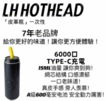 LH HOTHEAD皮革瓶電子煙可充電6000口一次性 - Image 3