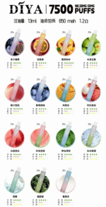 DIYA叮啞拋棄式7500 Puffs一次性電子煙3% - Image 2